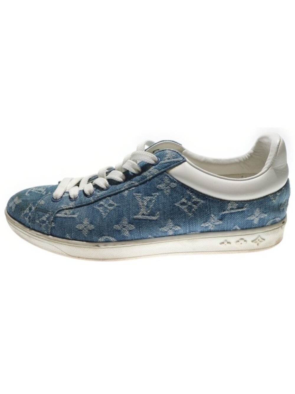 Louis Vuitton Luxembourg Grain Monogram Denim Sneakers Ms0189 - Picture 1 of 6